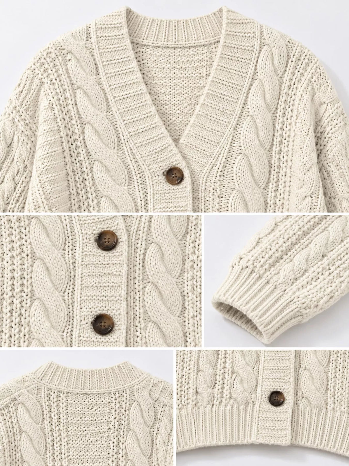 Cable knit cardigan, view 15