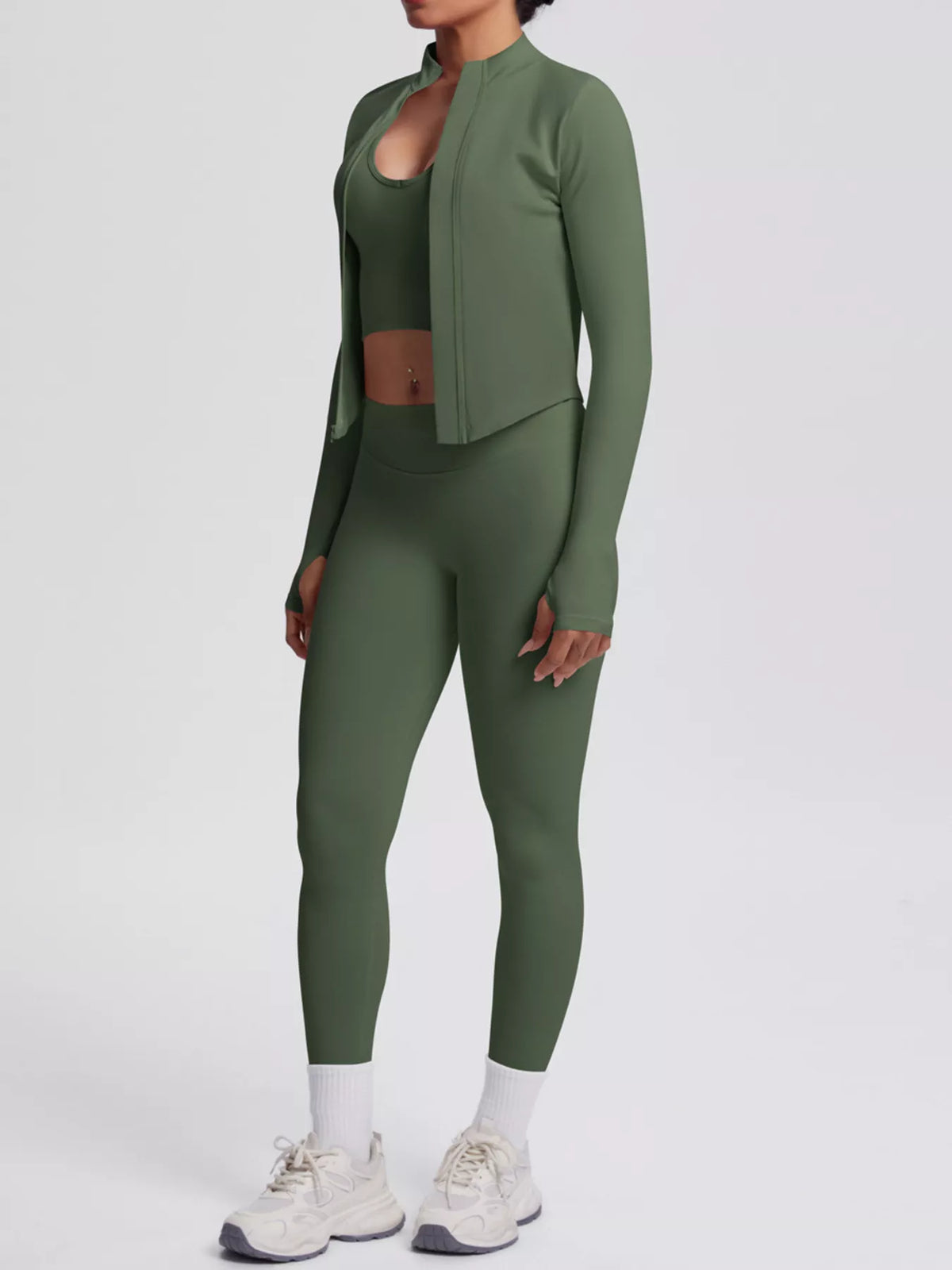 Tank, Zip-Up Jacket & Leggings Set