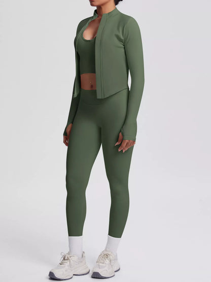 Tank, Zip-Up Jacket & Leggings Set