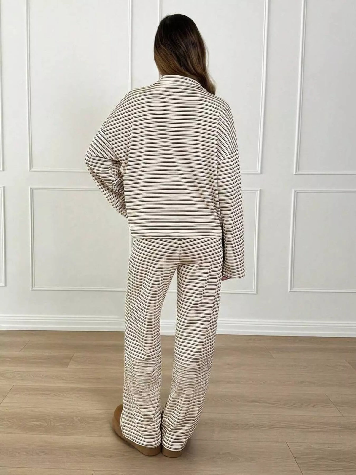 Plus size striped polo set, view 13