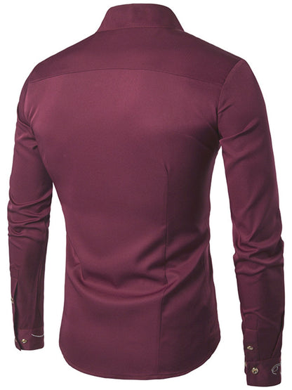 Men's Asymmetric Button-Down Slim Fit Shirt