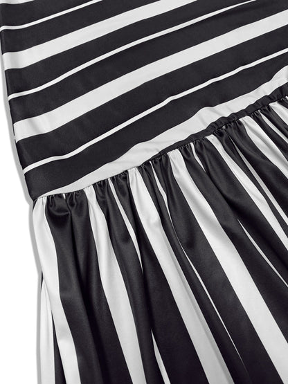 Plus Size Striped Spaghetti Strap Maxi Dress