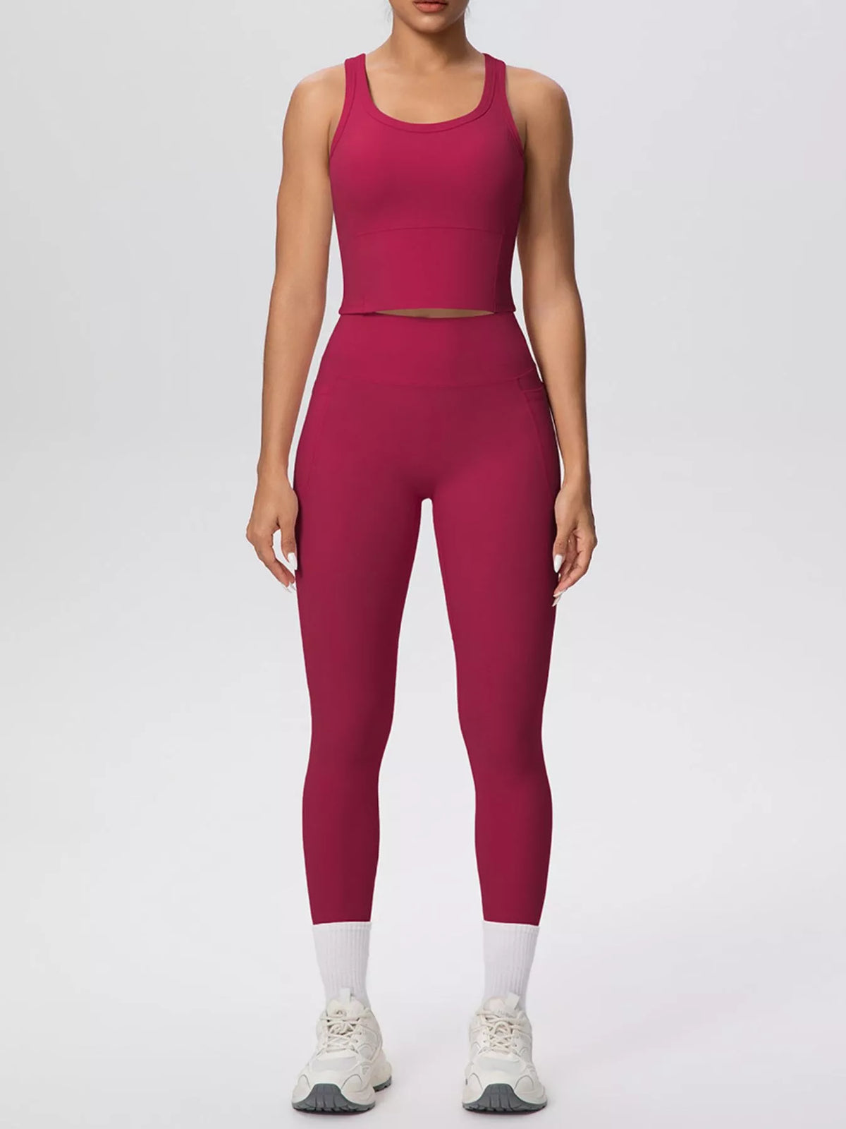 Scoop Neck Tank & High-Waisted Leggings Set