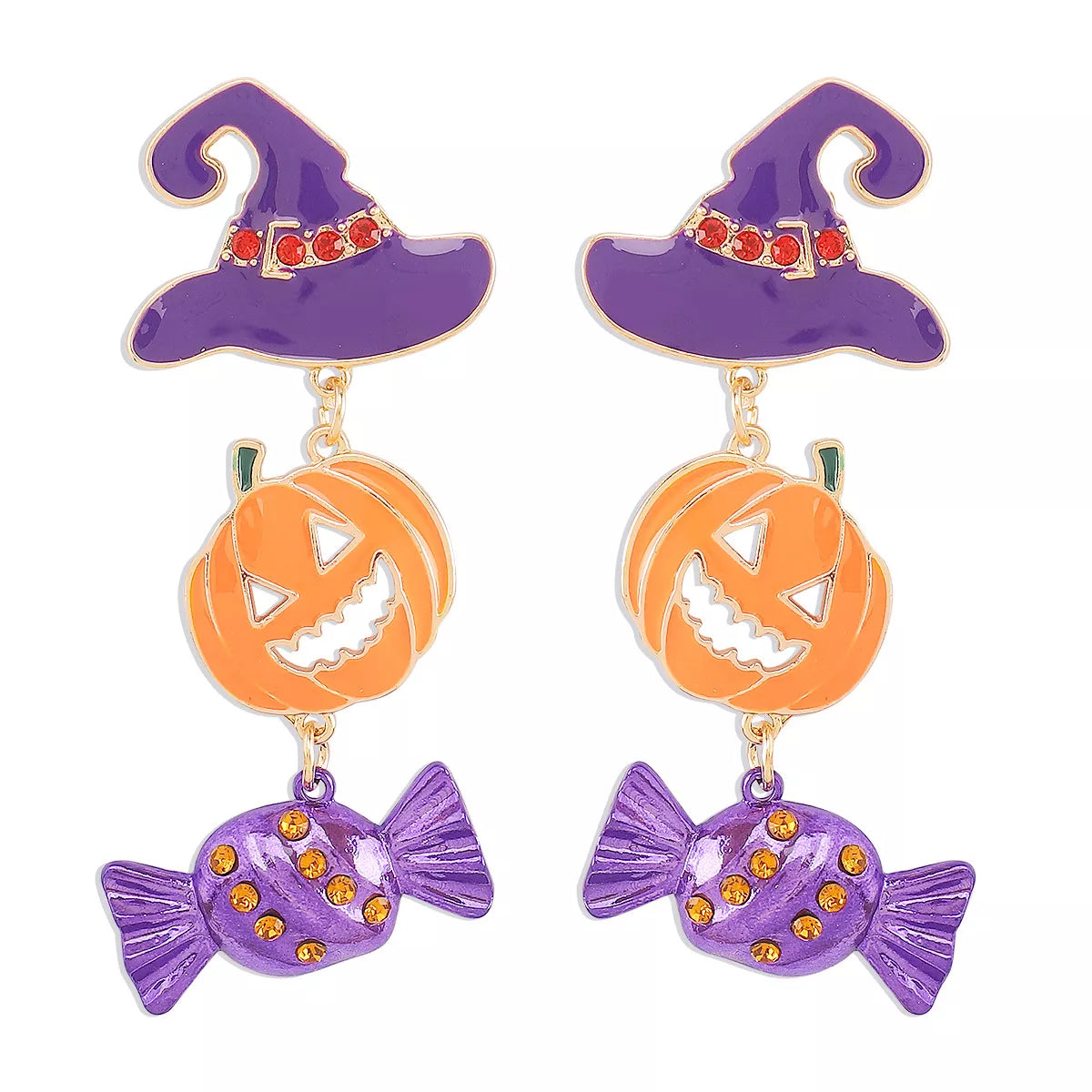 Halloween 18K Gold-Plated Pumpkin Earrings