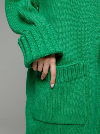 Open Front Dropped Shoulder Cardigan