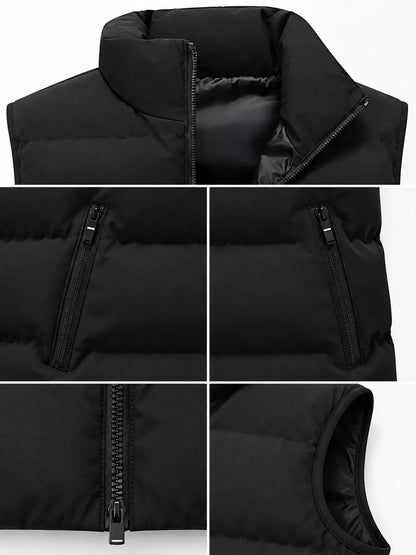 Men's zip-up puffer vest, view 4