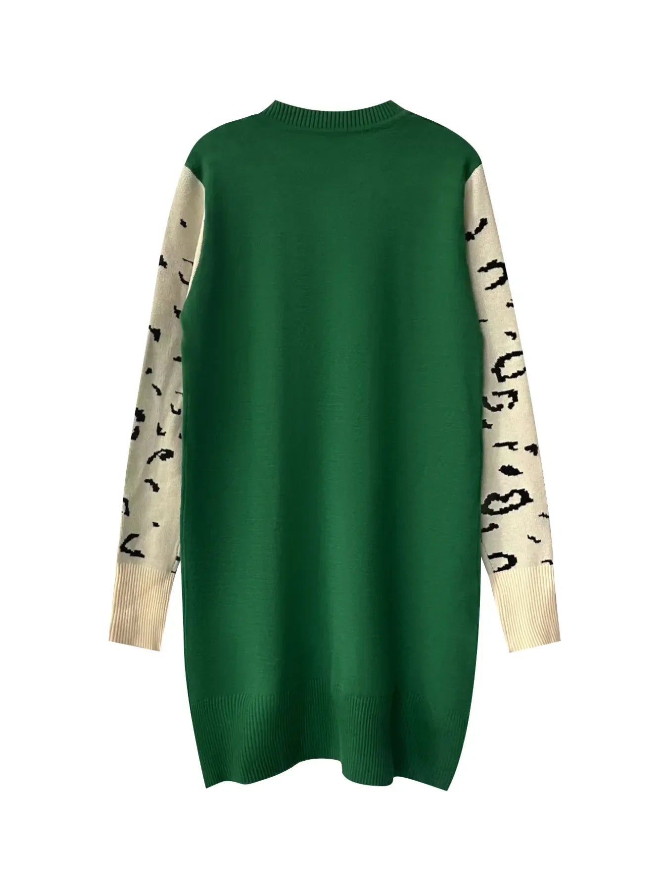 Leopard Round Neck Sweater Dress