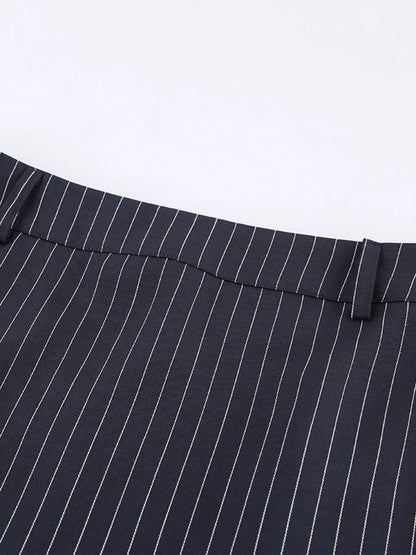 Striped blazer and skirt set, view 10