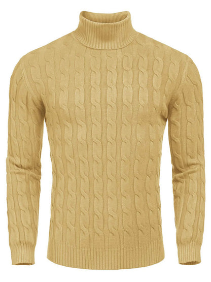 Men's Cable Knit Turtleneck Sweater