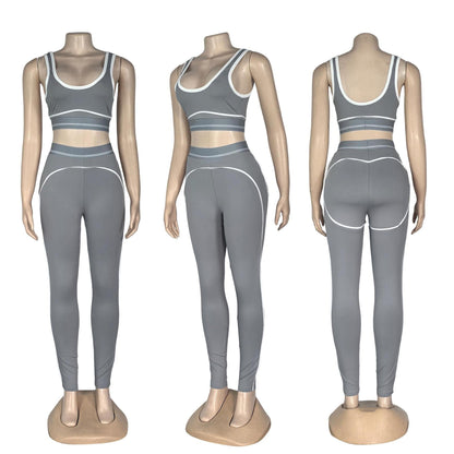 Sleeveless sports yoga suit set