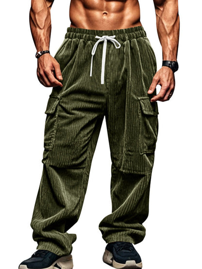 Men's Corduroy Cargo Pants Plus Size