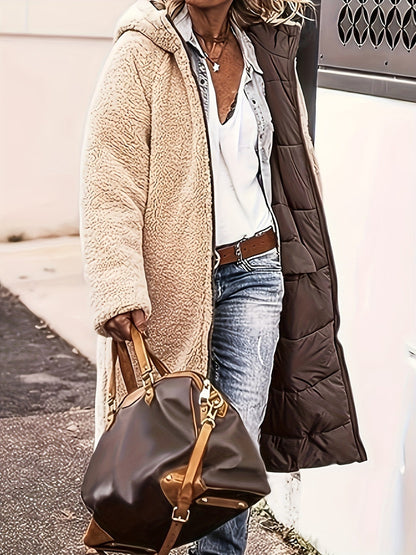 Plus Size Zip Up Hooded Coat