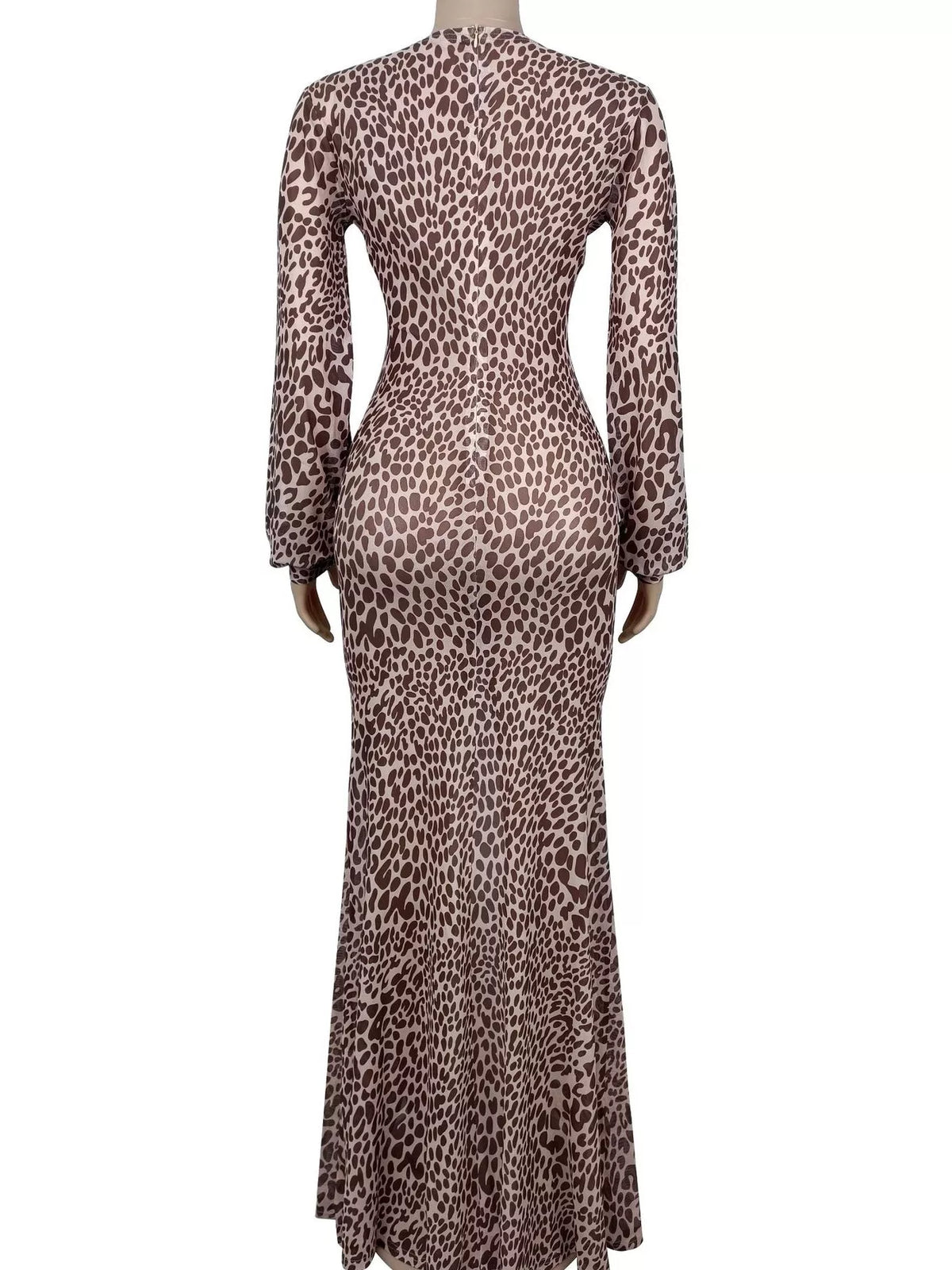 Plus size leopard maxi dress, view 5