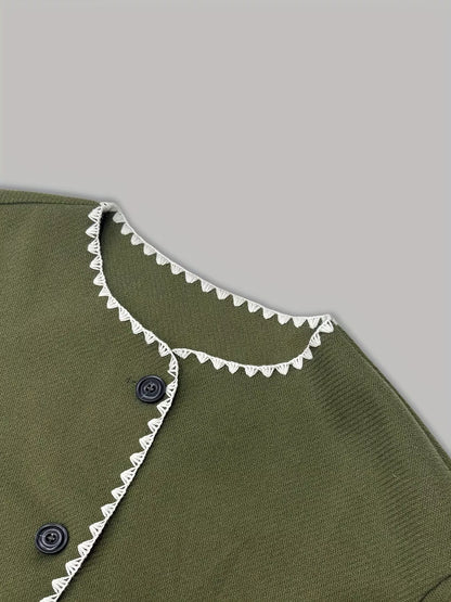 Plus size button jacket, view 4