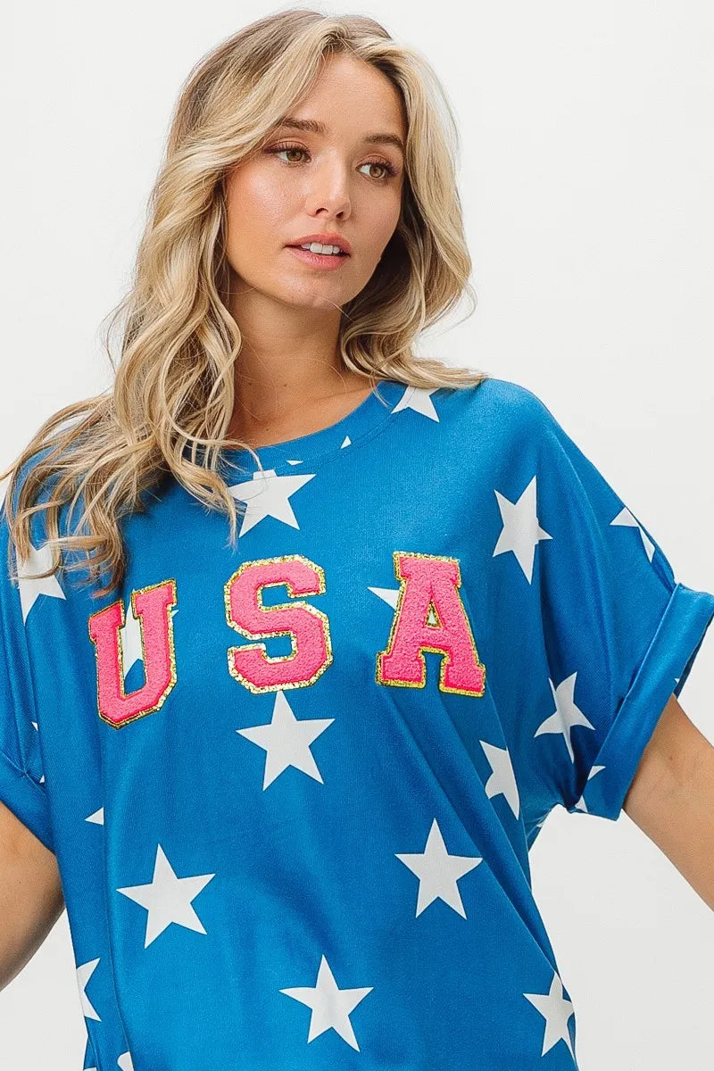 Fourth Of July Star Knit T-Shirt