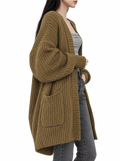 Chunky knit openwork cardigan, view 18