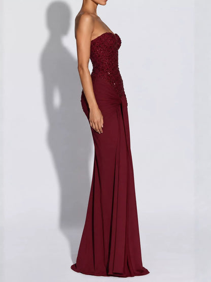Strapless sequin corset dress, view 20