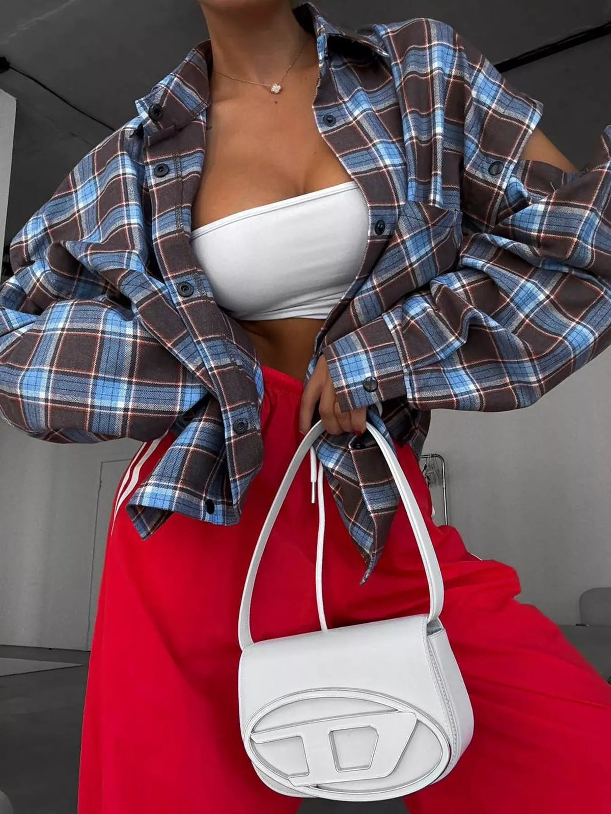 Plus size plaid shirt, view 3