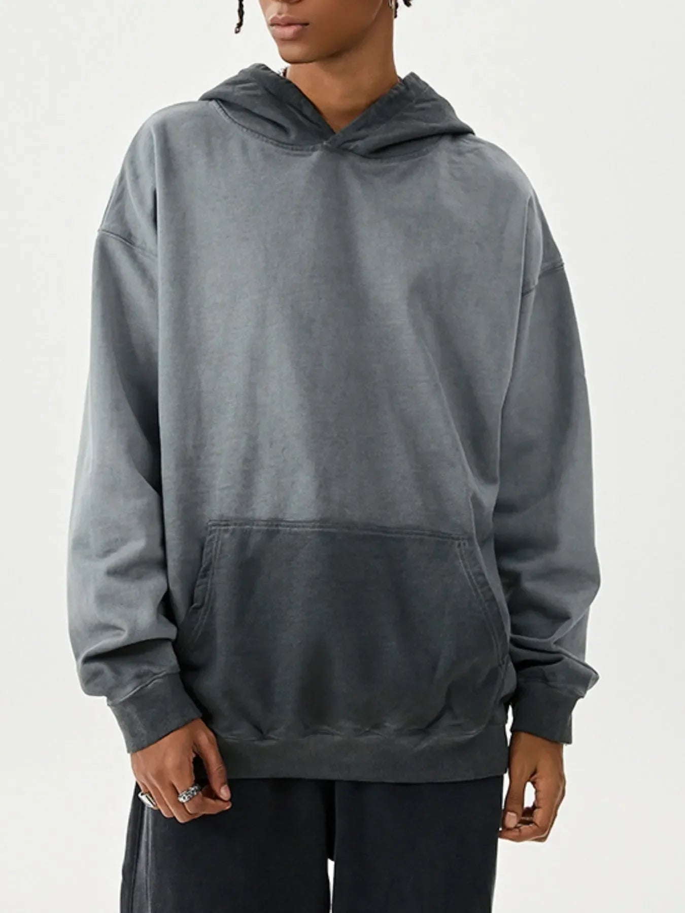 Men's Drop Shoulder Long Sleeve Hoodie