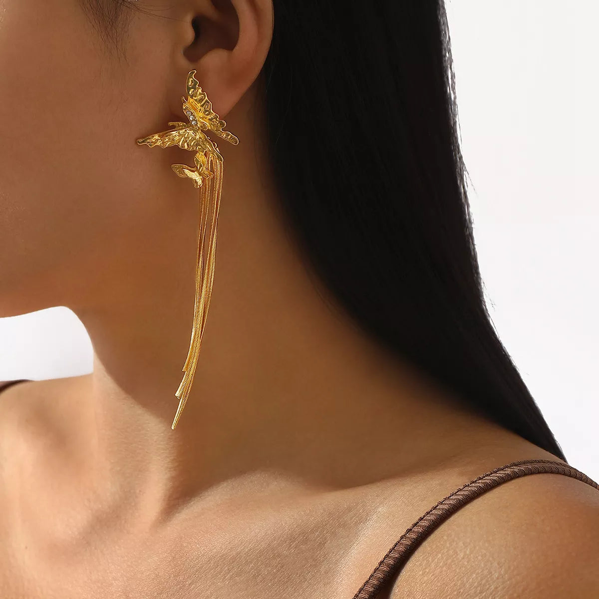 Butterfly Fringe Dangle Earrings