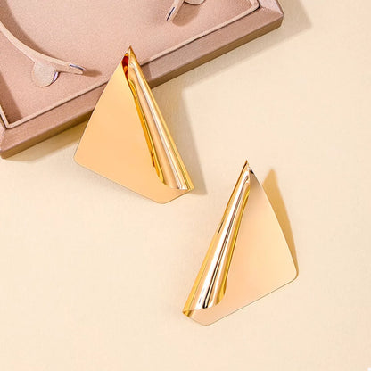18K Gold-Plated Triangle Earrings