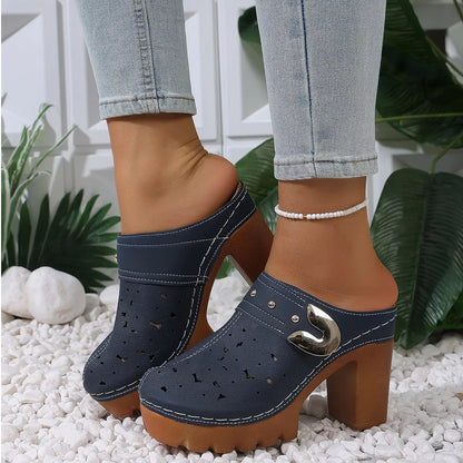 Round Toe Block Heels Sandals