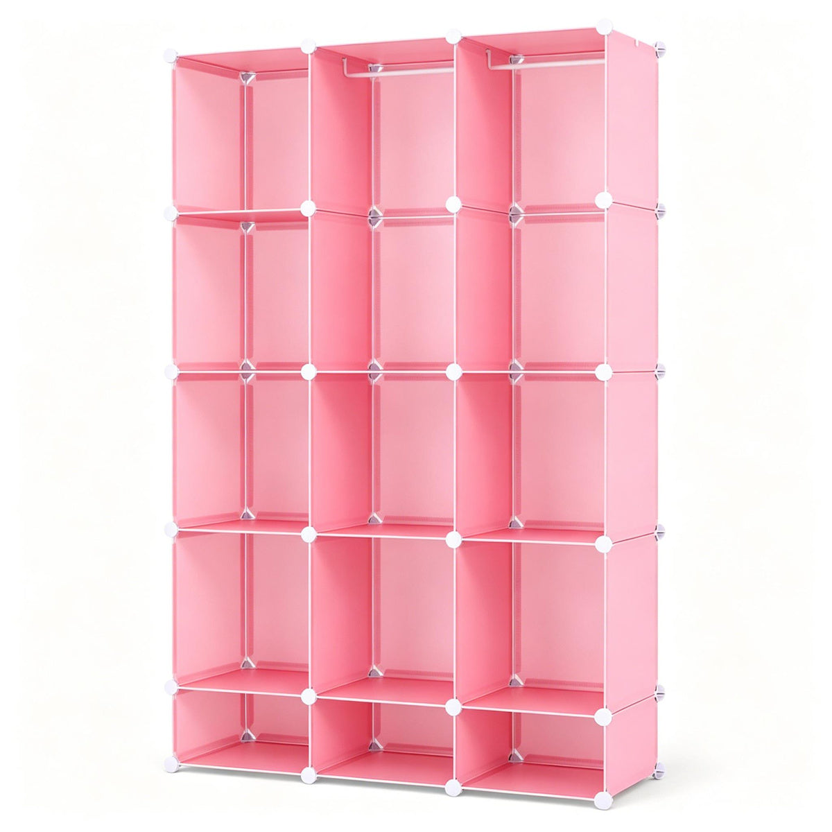 3-Cube Pink Modular Kids Closet