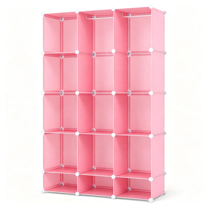 3-Cube Pink Modular Kids Closet