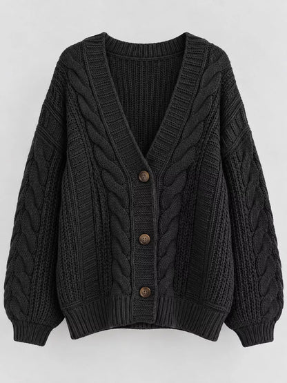 Plus size cable cardigan, view 20