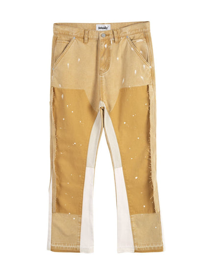 Contrast Washed Bootcut Jeans