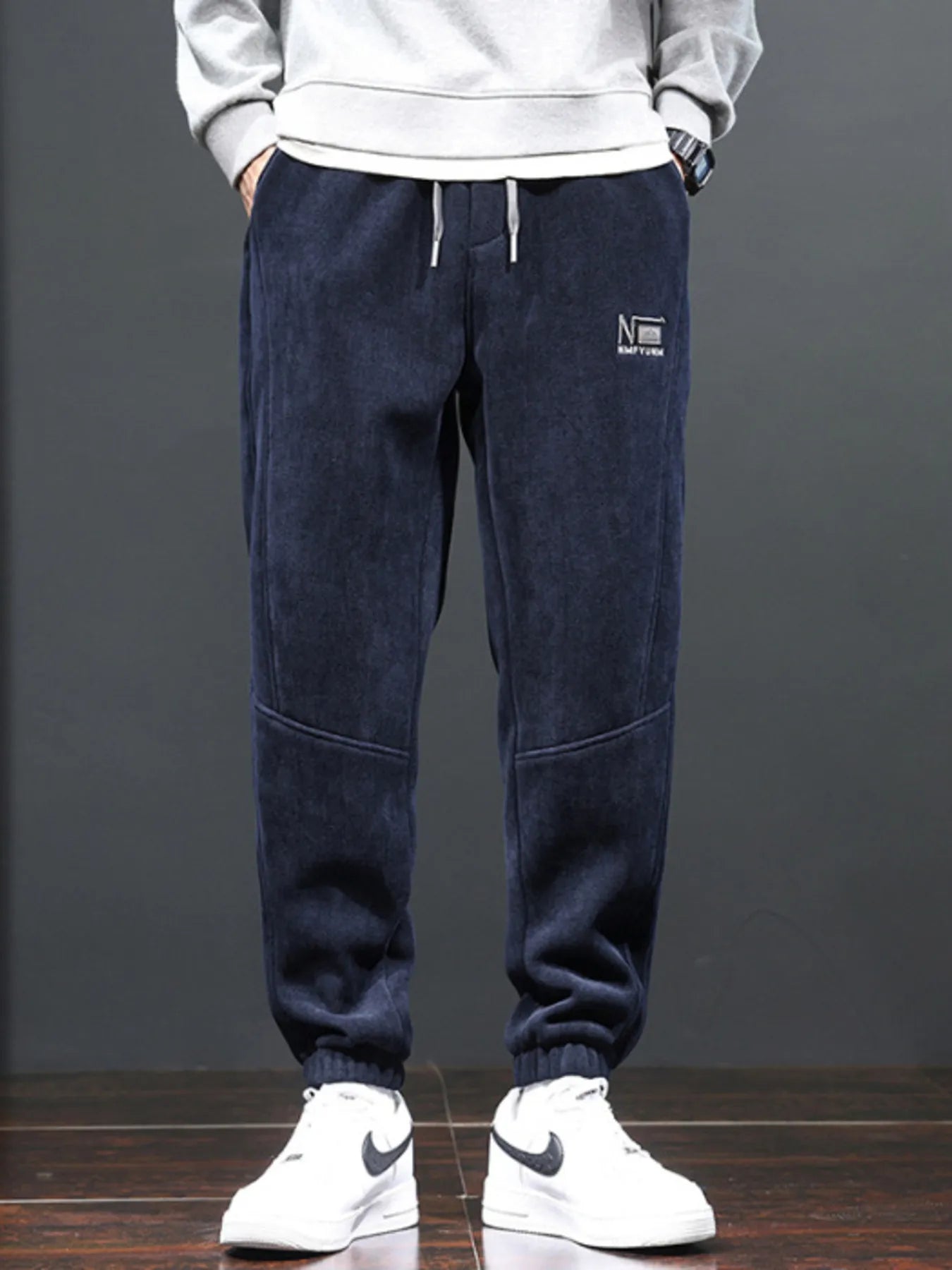 Men's Plus Size Drawstring Corduroy Pants