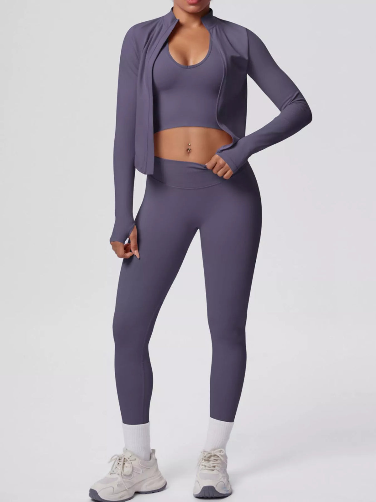 Tank, Zip-Up Jacket & Leggings Set