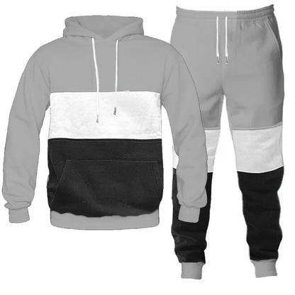 Men's Full Size Drawstring Hoodie Pants Set