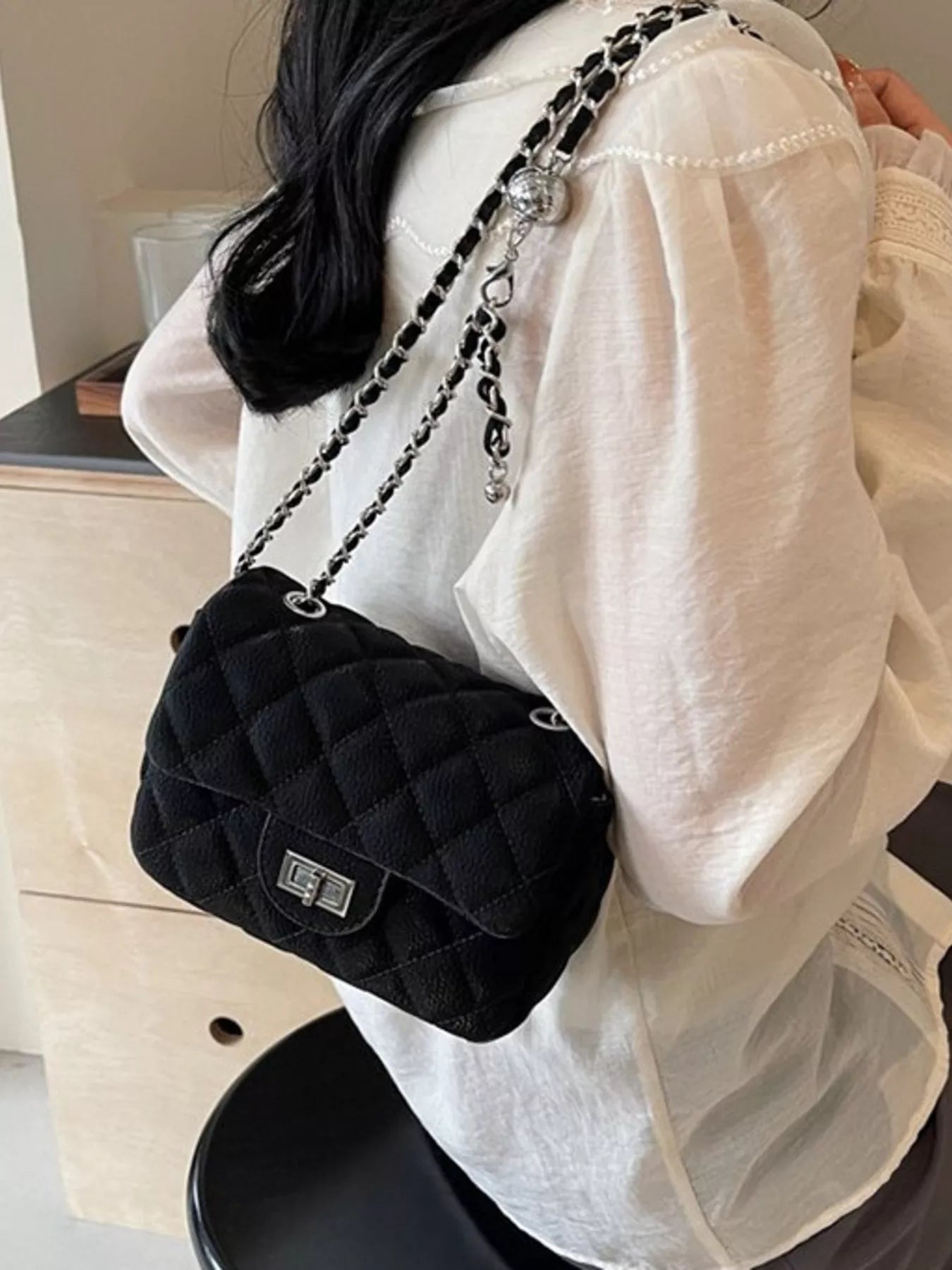 Quilted Chain Crossbody Bag