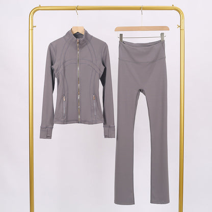 Golden zipper Slim fit yoga pants set