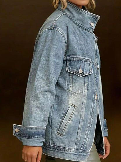 Washed denim jacket, view 4