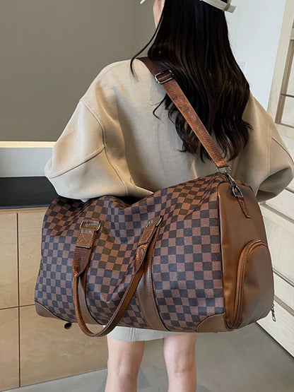 Checkered duffel bag, view 3