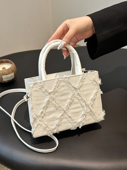 Raw Hem Denim Handbag