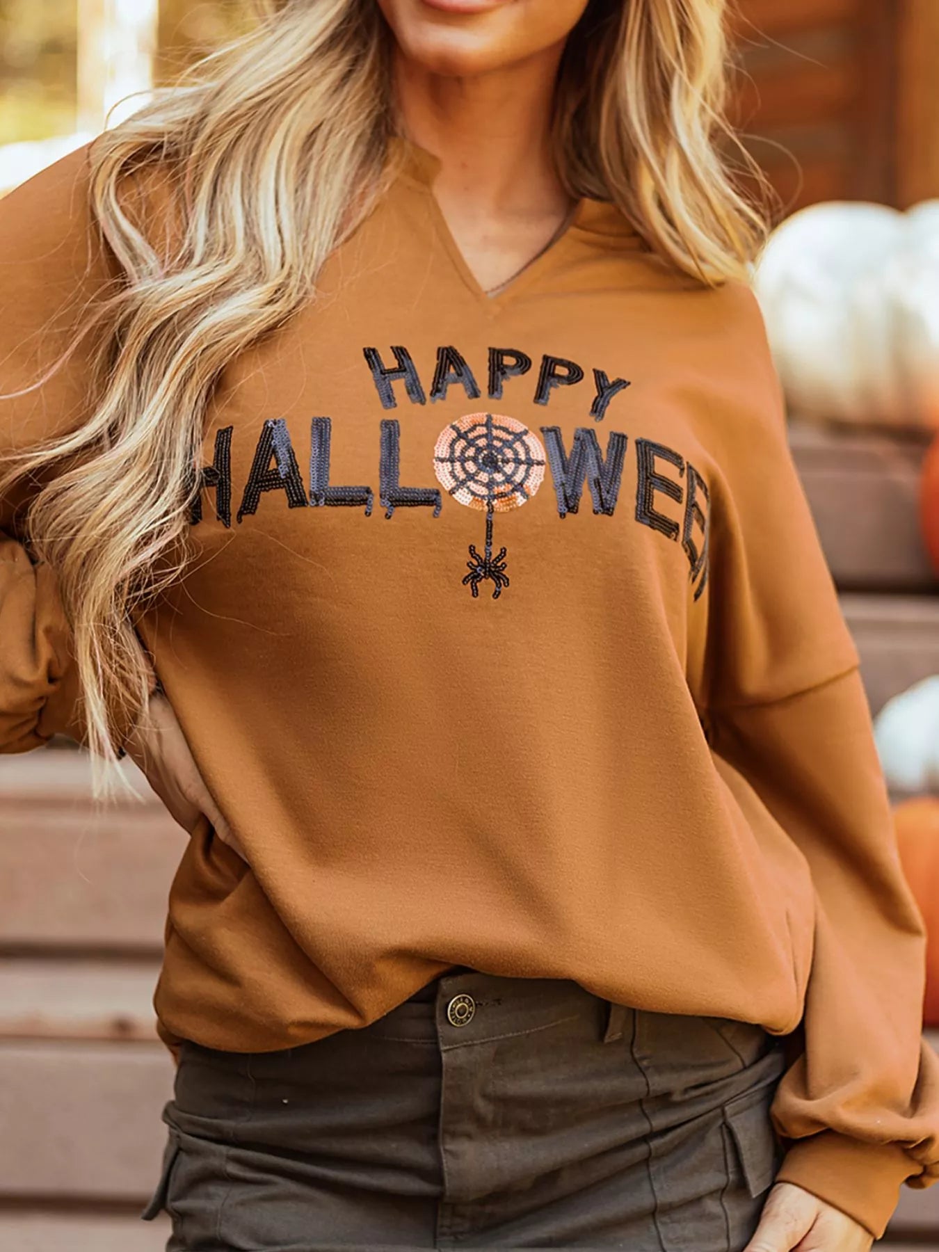 Happy Halloween Graphic Loose Top