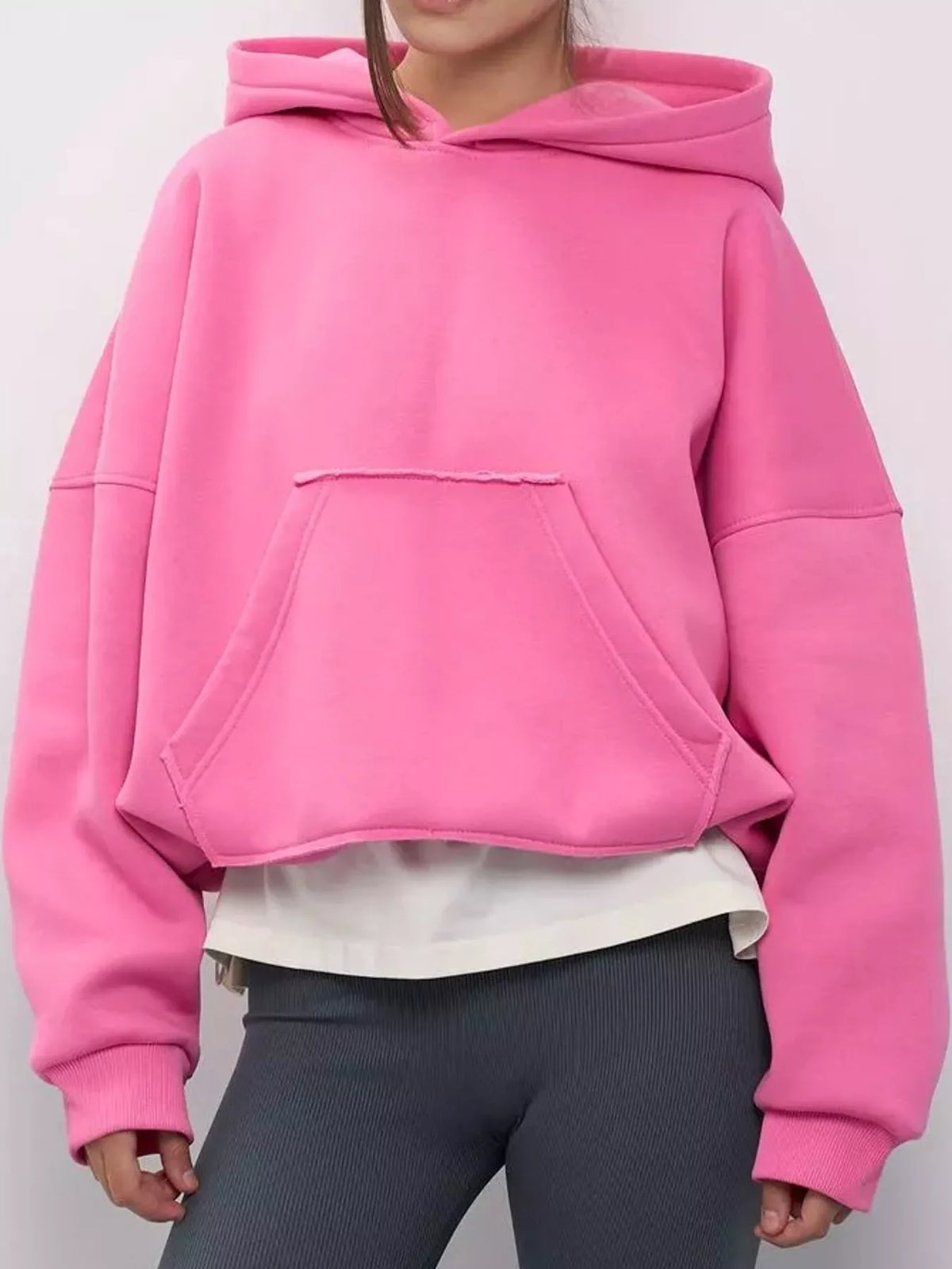 Plus size kangaroo pocket hoodie, view 35