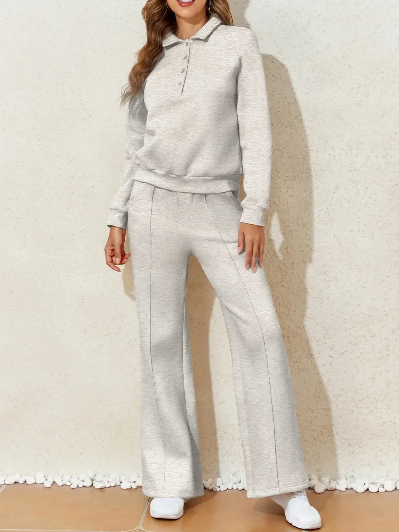 Sweatshirt and High Waist Pants Active Set