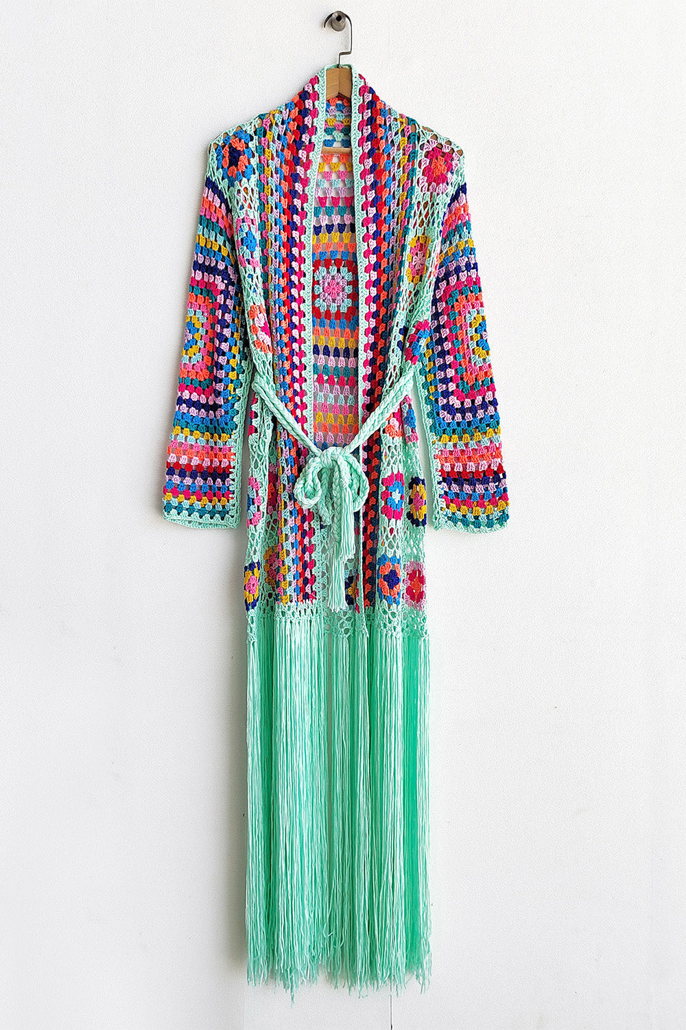 Fringe Crochet Long Sleeve Cardigan