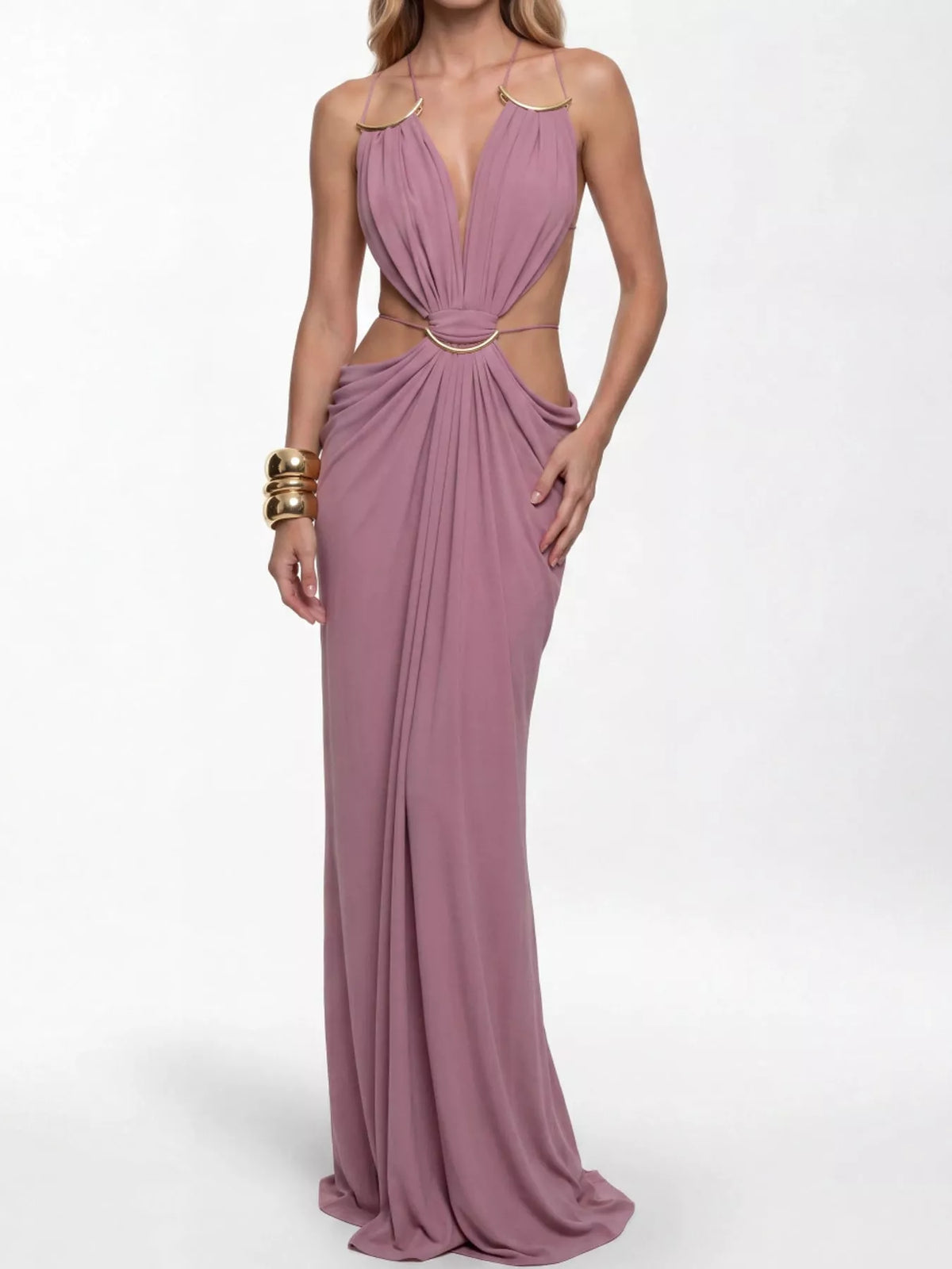 Ruched cut-out maxi dress, view 12