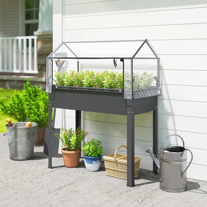 Elevated planter with greenhouse cover, view 5