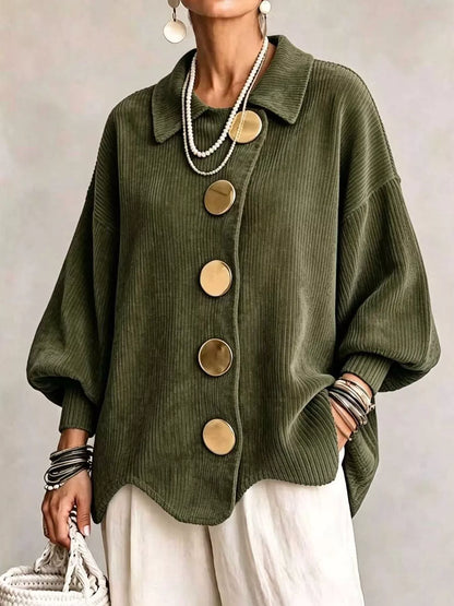 Ribbed knit gold-button cardigan, view 16