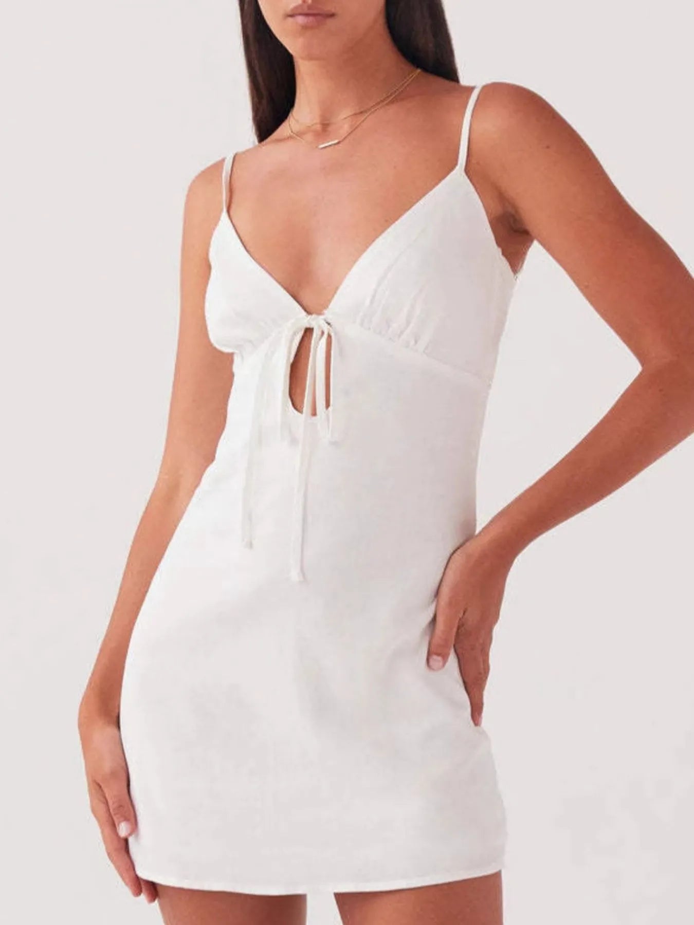 Tie-Front Mini Cami Dress