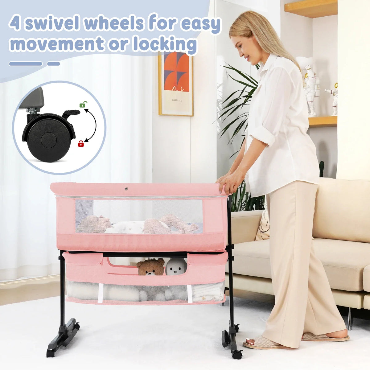 3-in-1 bedside bassinet, view 6