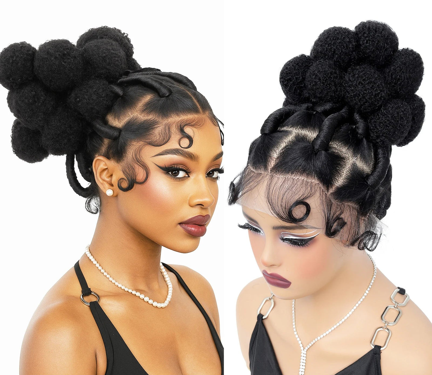 Synthetic Braided Wigs Hand-tied