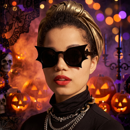 Bat-wing gothic sunglasses with UV400 protection
