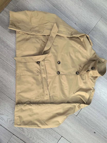 Women's Cropped Double-Breasted Trench Jacket